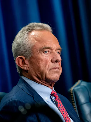 Robert F. Kennedy Jr., US secretary of Health and Human Services (HHS), during an announcement at th...