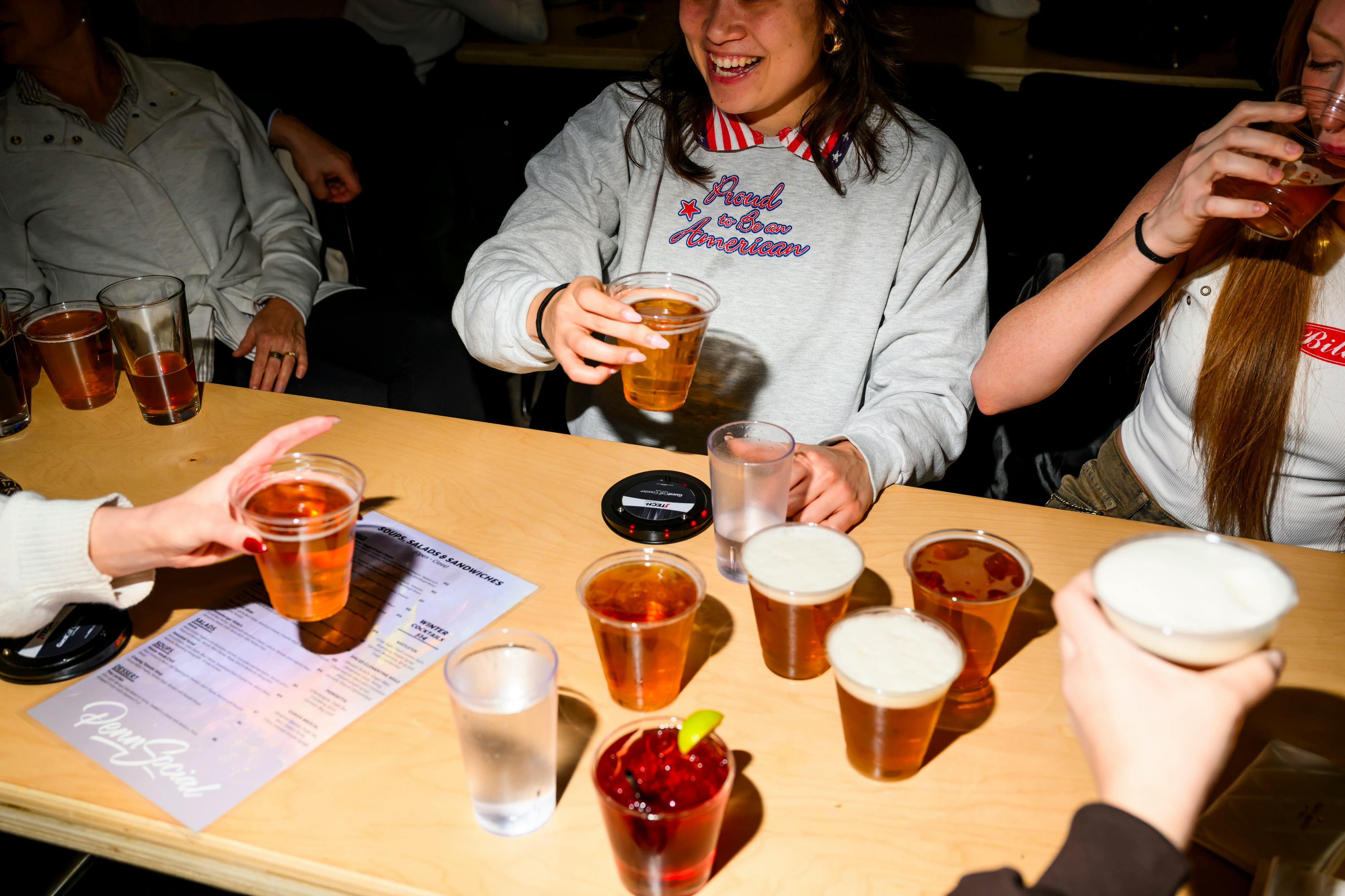 WASHINGTON, DC - FEBRUARY 24: A group of friends including Cassandra Marilley, center, stockpiles be...