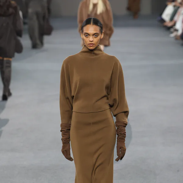 A model walks the runway at the Max Mara fashion show during the Milan Fashion Week - Womenswear Fal...