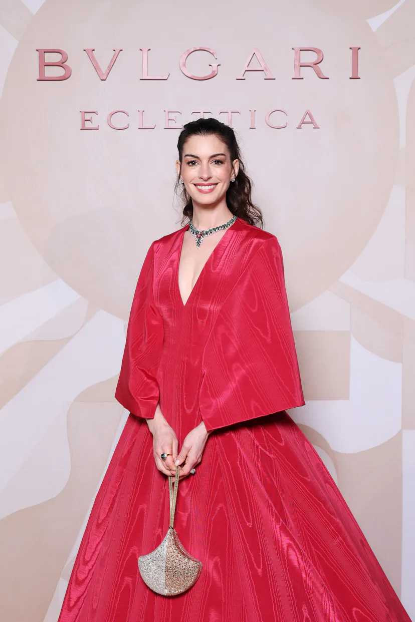 BOLLATE, ITALY - MARCH 23: Anne Hathaway attends the Bvlgari Eclettica High Jewelry And High-End Wat...