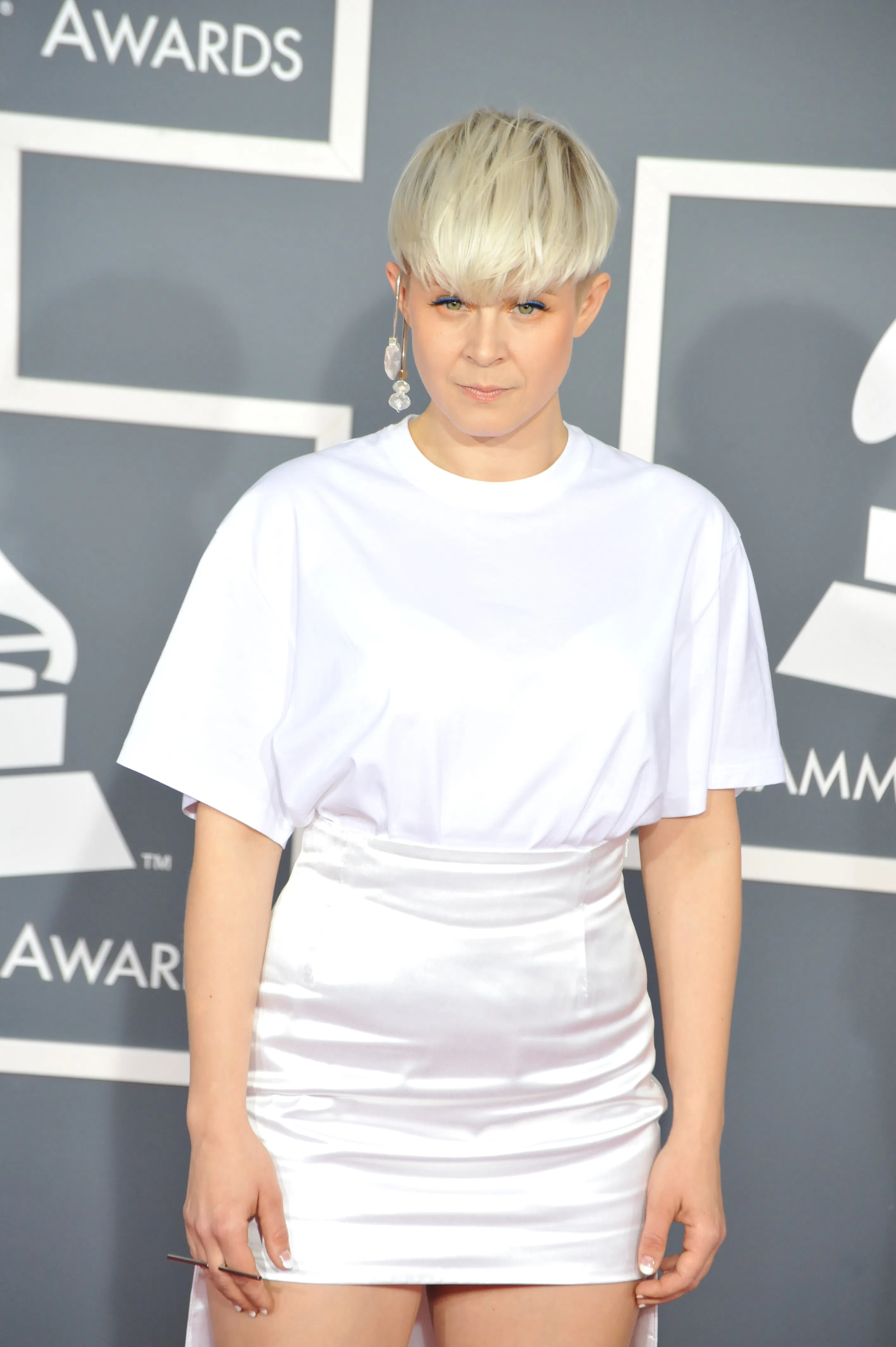 Singer Robyn arrives at the 54th Annual GRAMMY Awards held at the Staples Center. (Photo by Frank Tr...