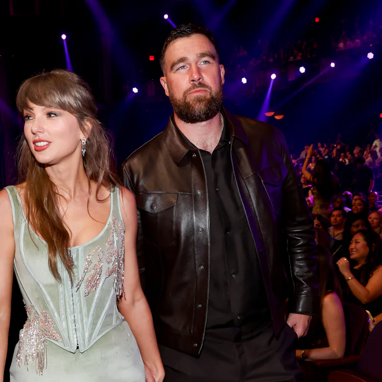 Taylor Swift and Travis Kelce at the 2026 iHeartRadio Music Awards held at Dolby Theatre on March 26...
