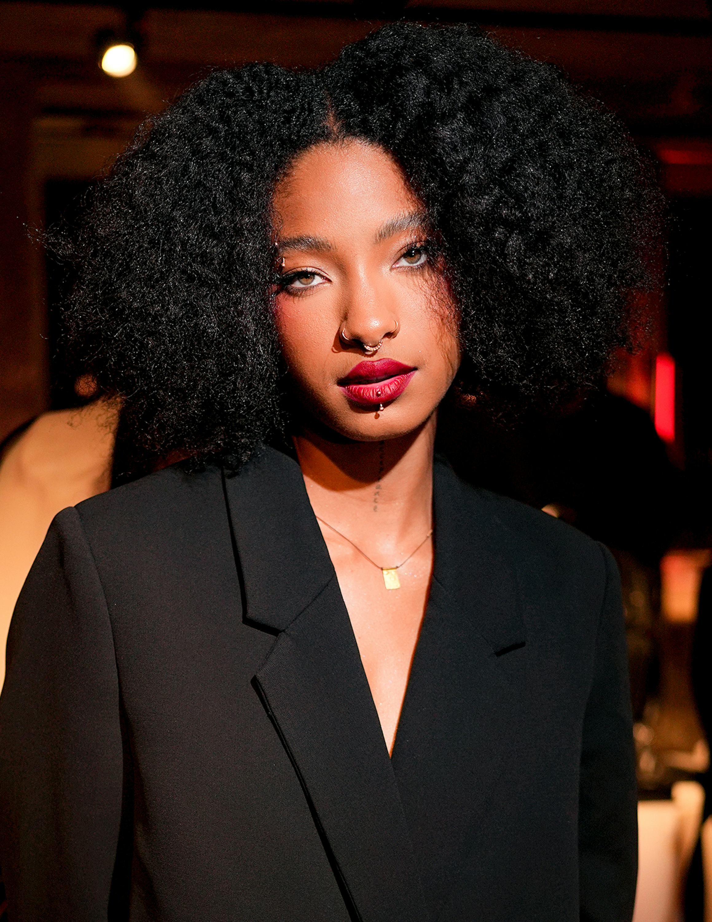 Willow Smith with red lipstick at the Louboutin Capsule Collection By Jaden Smith Launch party