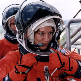 STS-84 Pilot Eileen Marie Collins participates in Terminal Countdown Demonstration Test (TCDT) activ...