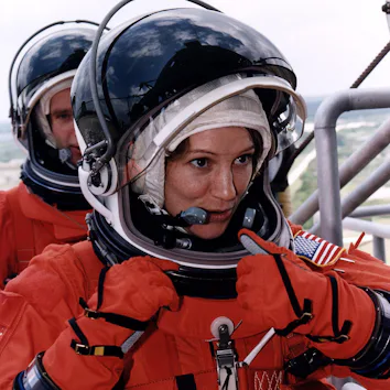 STS-84 Pilot Eileen Marie Collins participates in Terminal Countdown Demonstration Test (TCDT) activ...