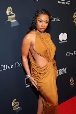 Megan Thee Stallion attends the Pre-GRAMMY Gala & GRAMMY Salute to Industry Icons Honoring Jon Platt...
