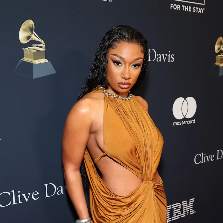 Megan Thee Stallion attends the Pre-GRAMMY Gala & GRAMMY Salute to Industry Icons Honoring Jon Platt...