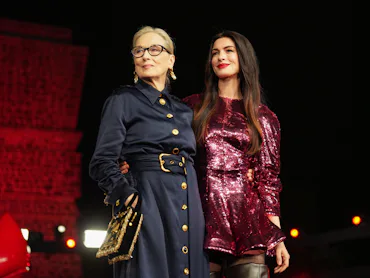 Anne Hathaway (R) and Meryl Streep attend the red carpet for the movie 'The Devil Wears Prada 2' at ...