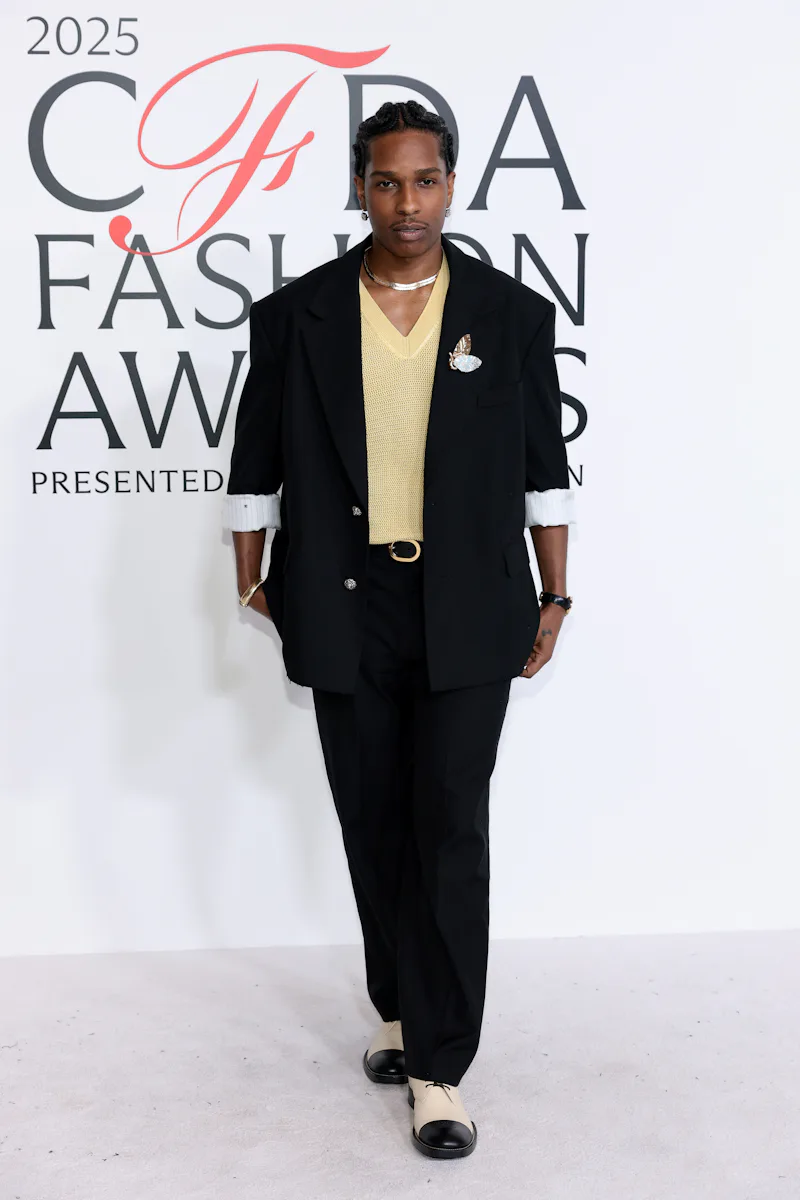 NEW YORK, NEW YORK - NOVEMBER 03: A$AP Rocky attends the 2025 CFDA Awards at The American Museum of ...