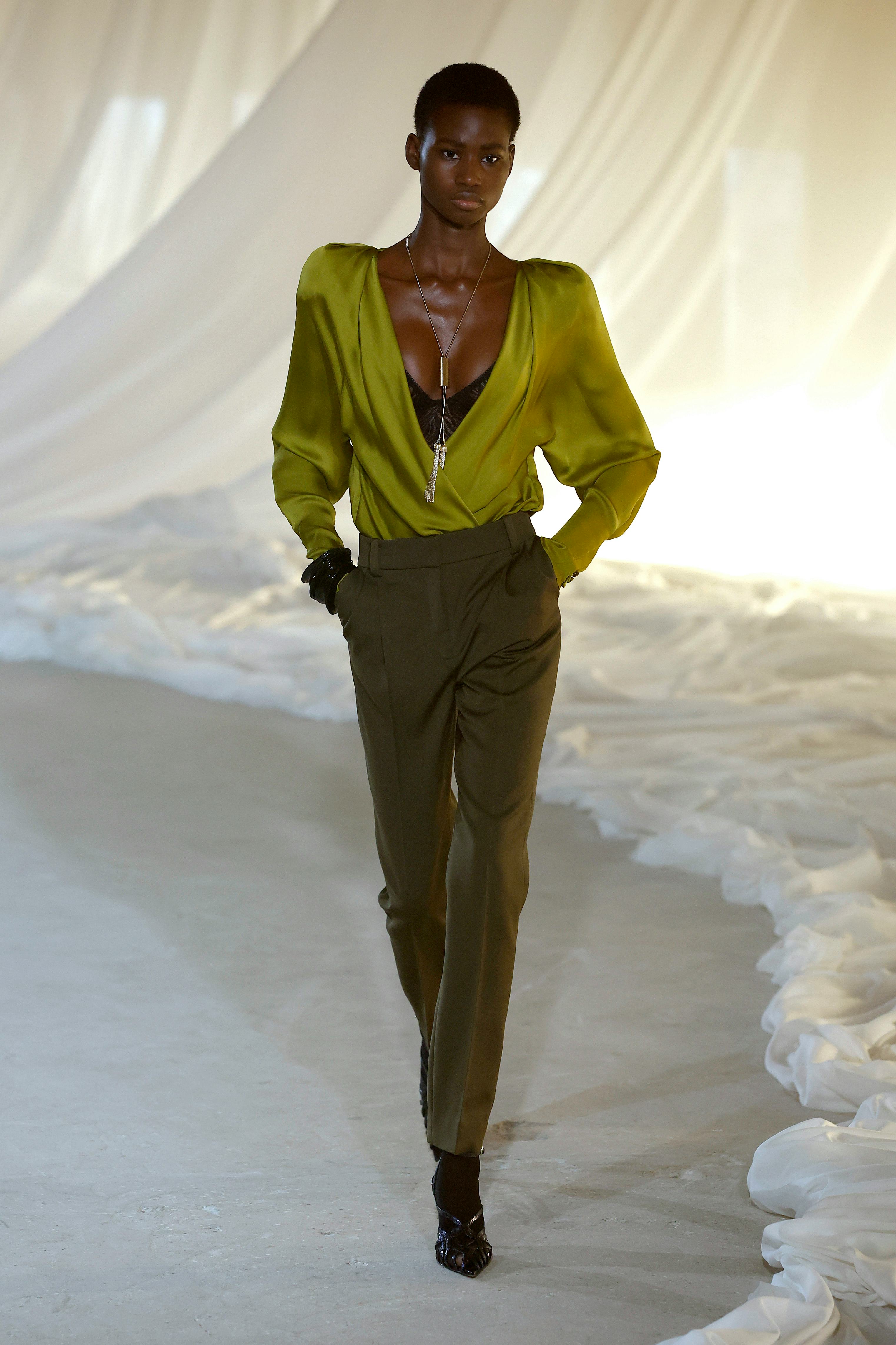 A model walks the runway during the Balmain Womenswear Fall/Winter 2026