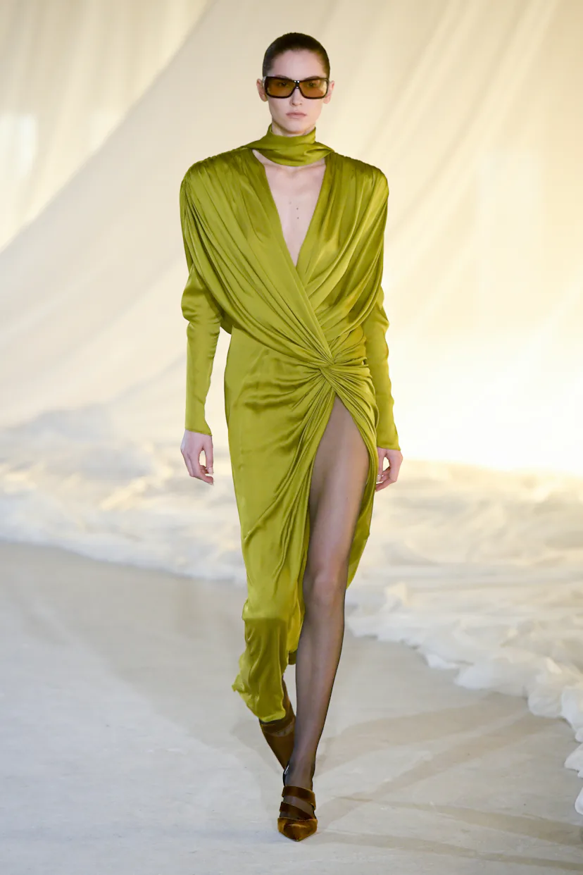 Model on the runway on the runway at the Balmain fashion show as part of Paris Fashion Week Fall 202...