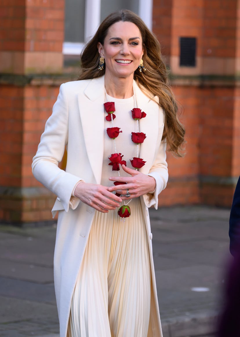 LEICESTER, ENGLAND - MARCH 05: Catherine, Princess of Wales departs after visiting The Aakash Odedra...