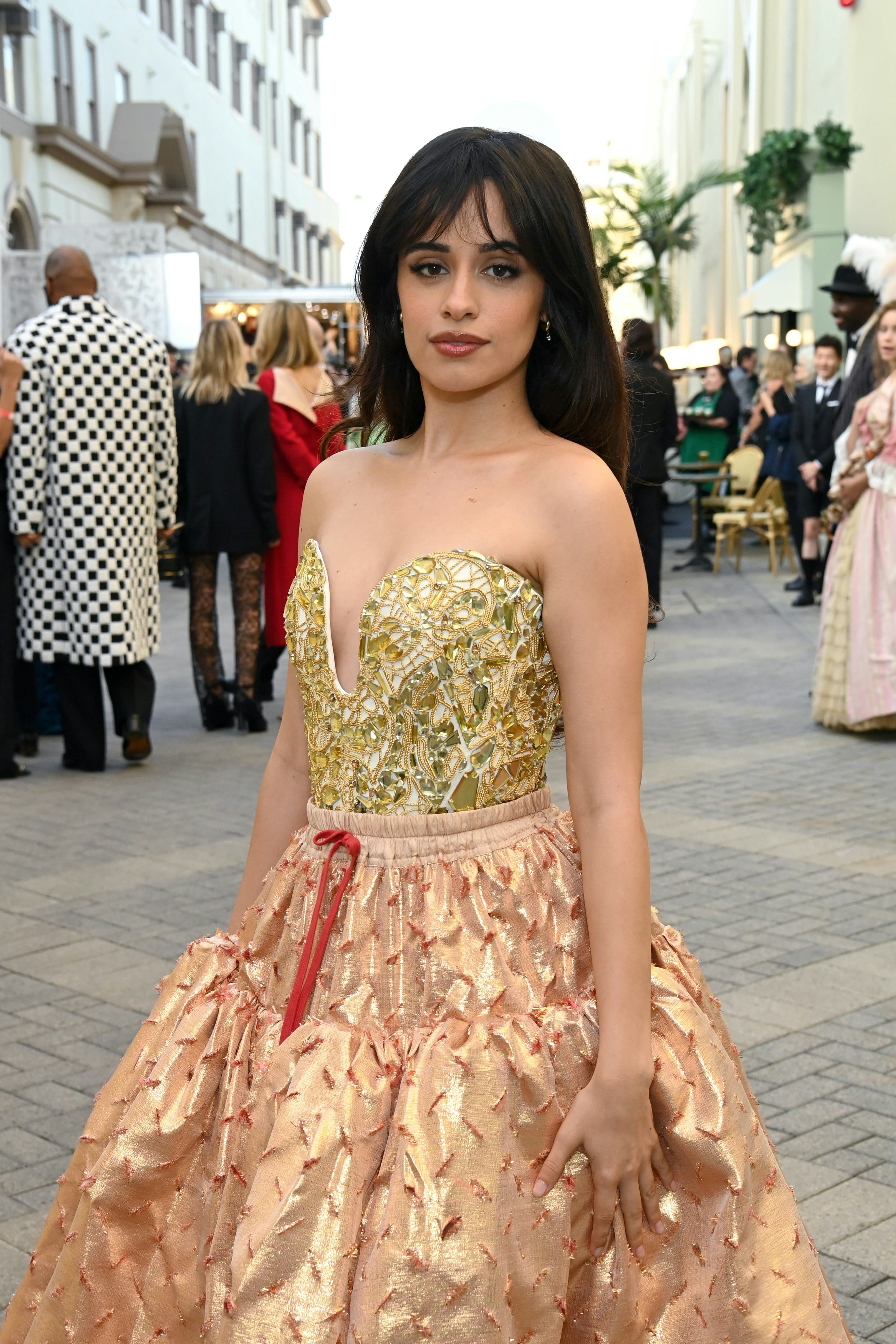 Camila Cabello's birthday outfit included a Y2K-style halter top.