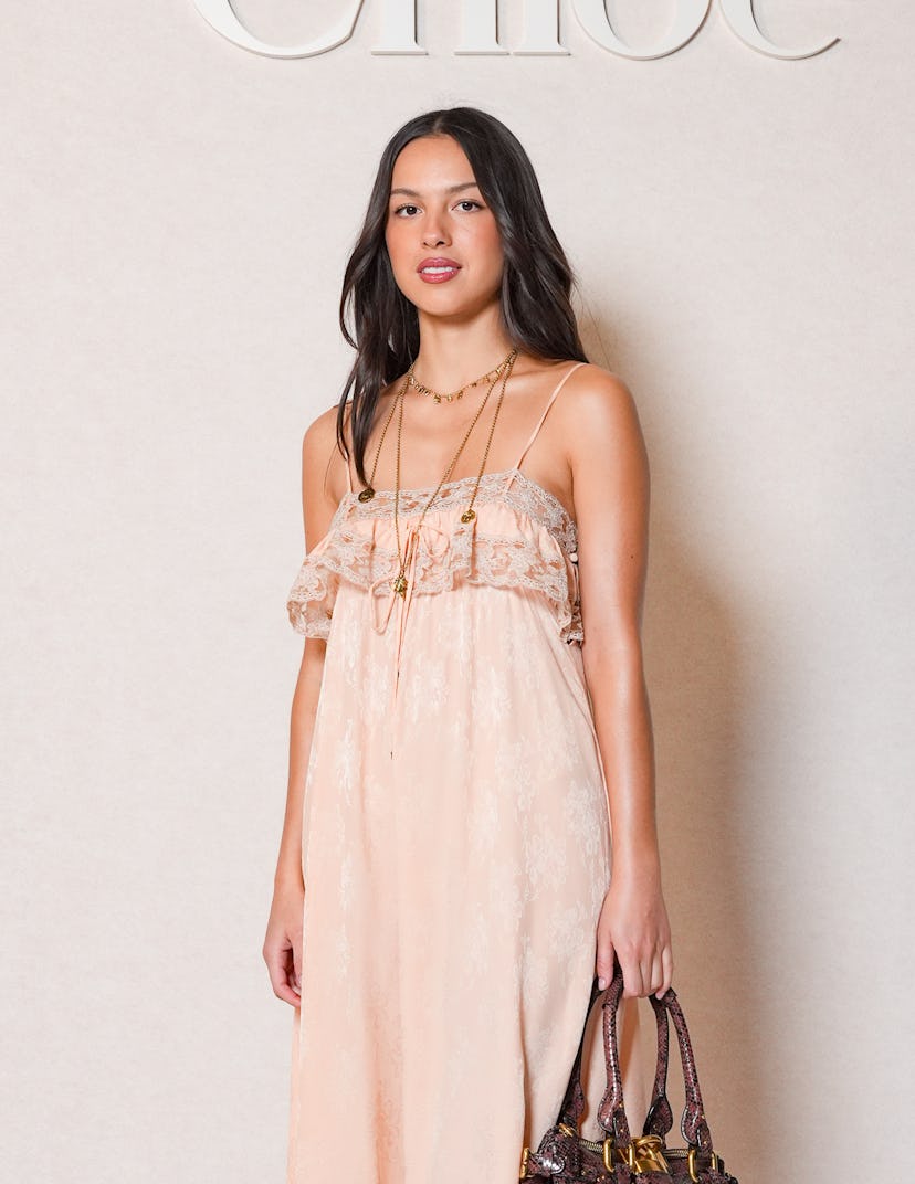 Olivia Rodrigo at the Chloé fashion show as part of Paris Fashion Week Fall 2026 on March 5, 2026 in...