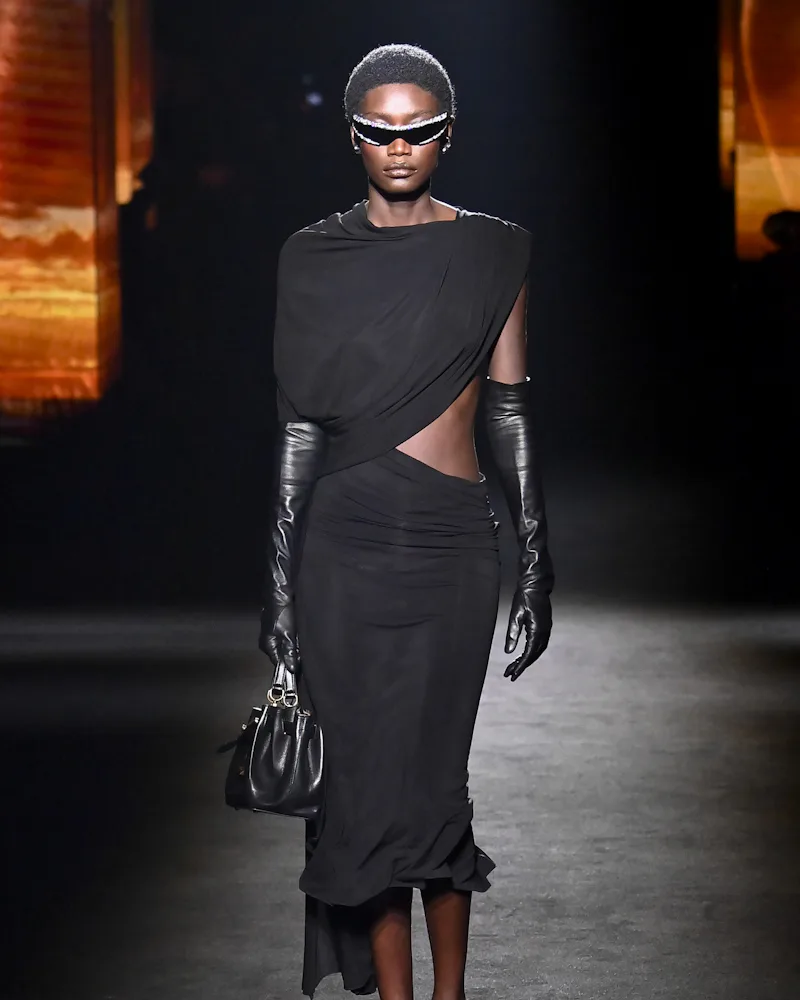 A model walks the runway during the Balenciaga Ready to Wear Fall/Winter 2026