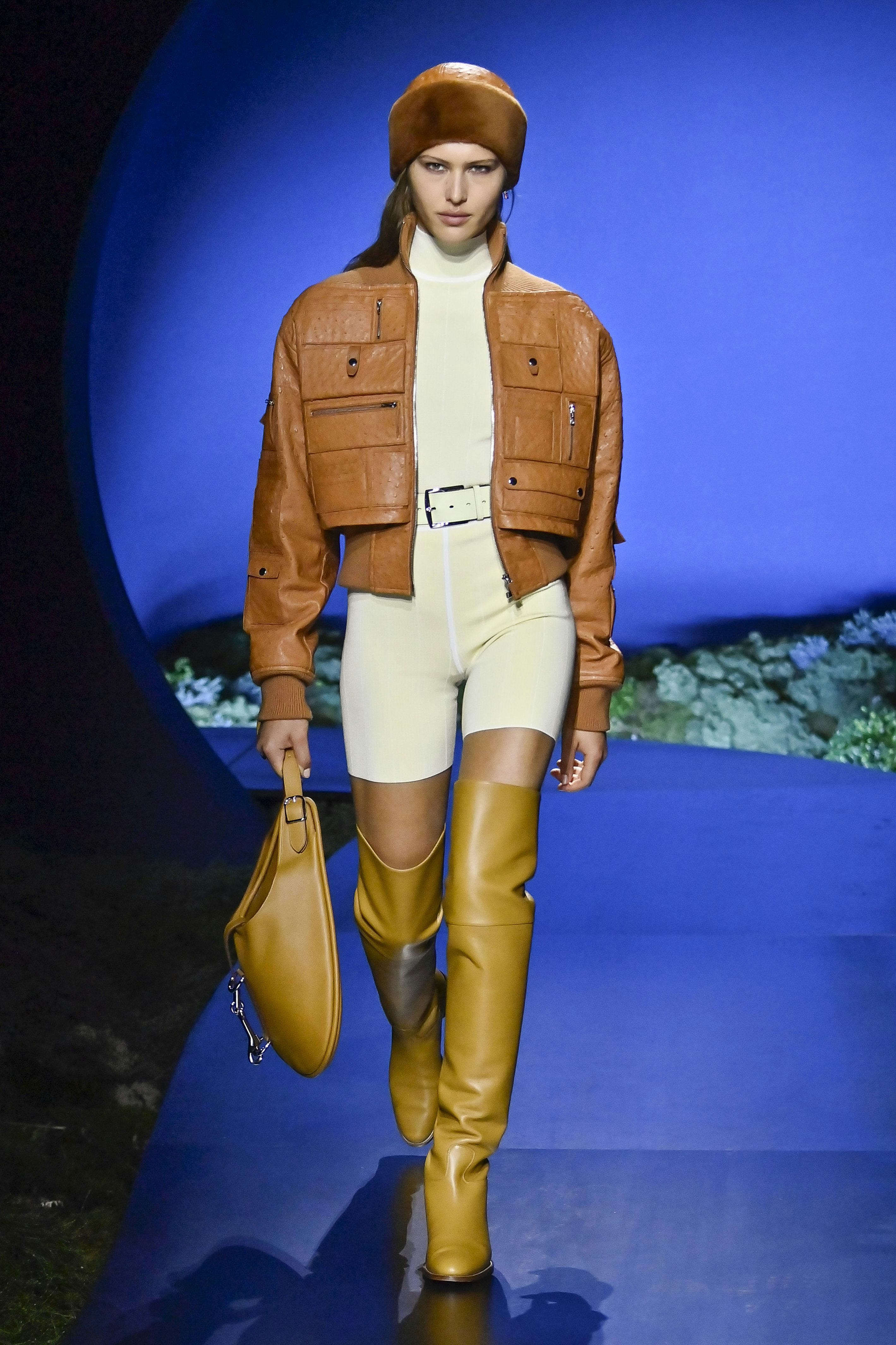 Angelina Kendall walks the runway during the Hermès Ready to Wear Fall/Winter 2026