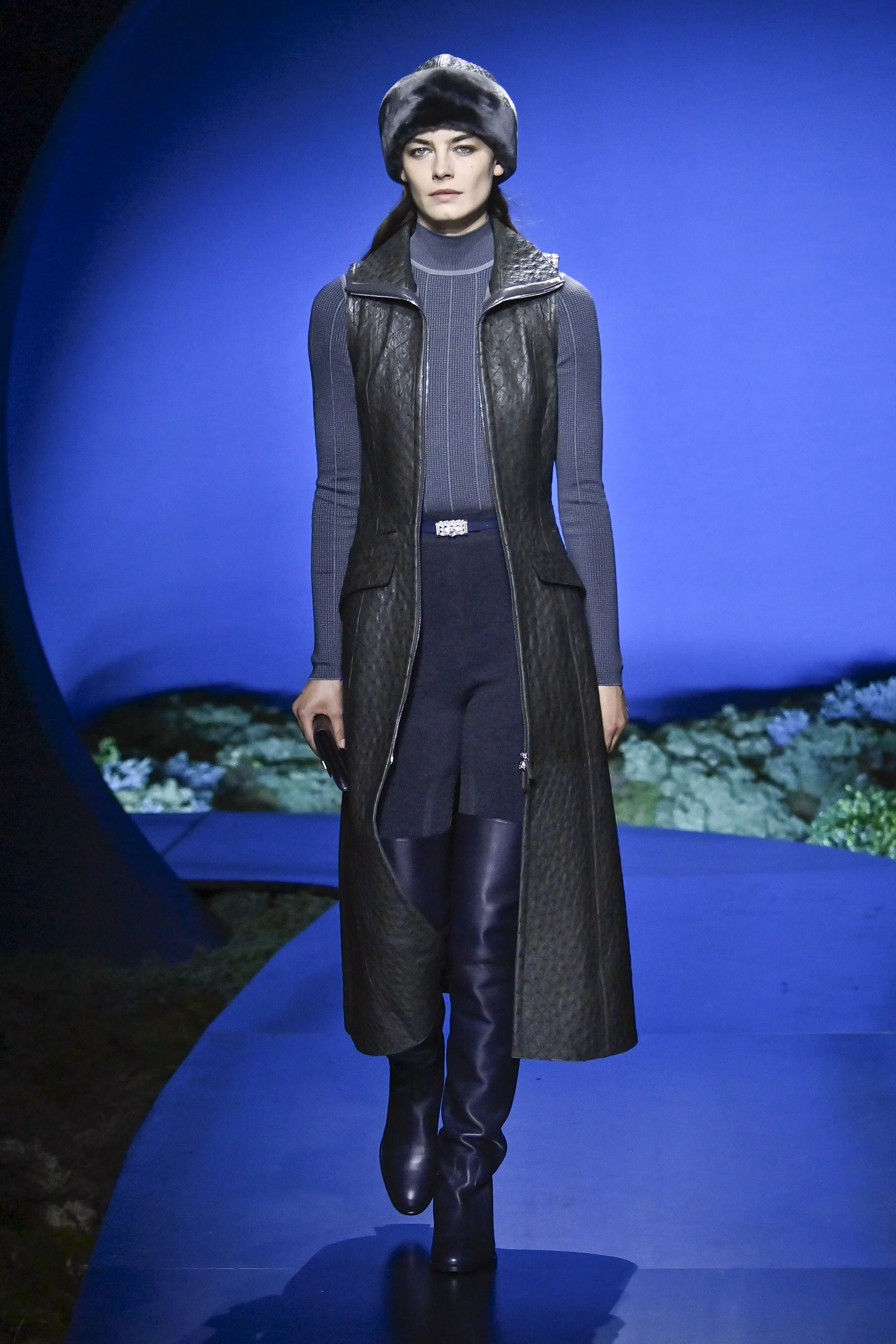 A model walks the runway during the Hermès Ready to Wear Fall/Winter 2026