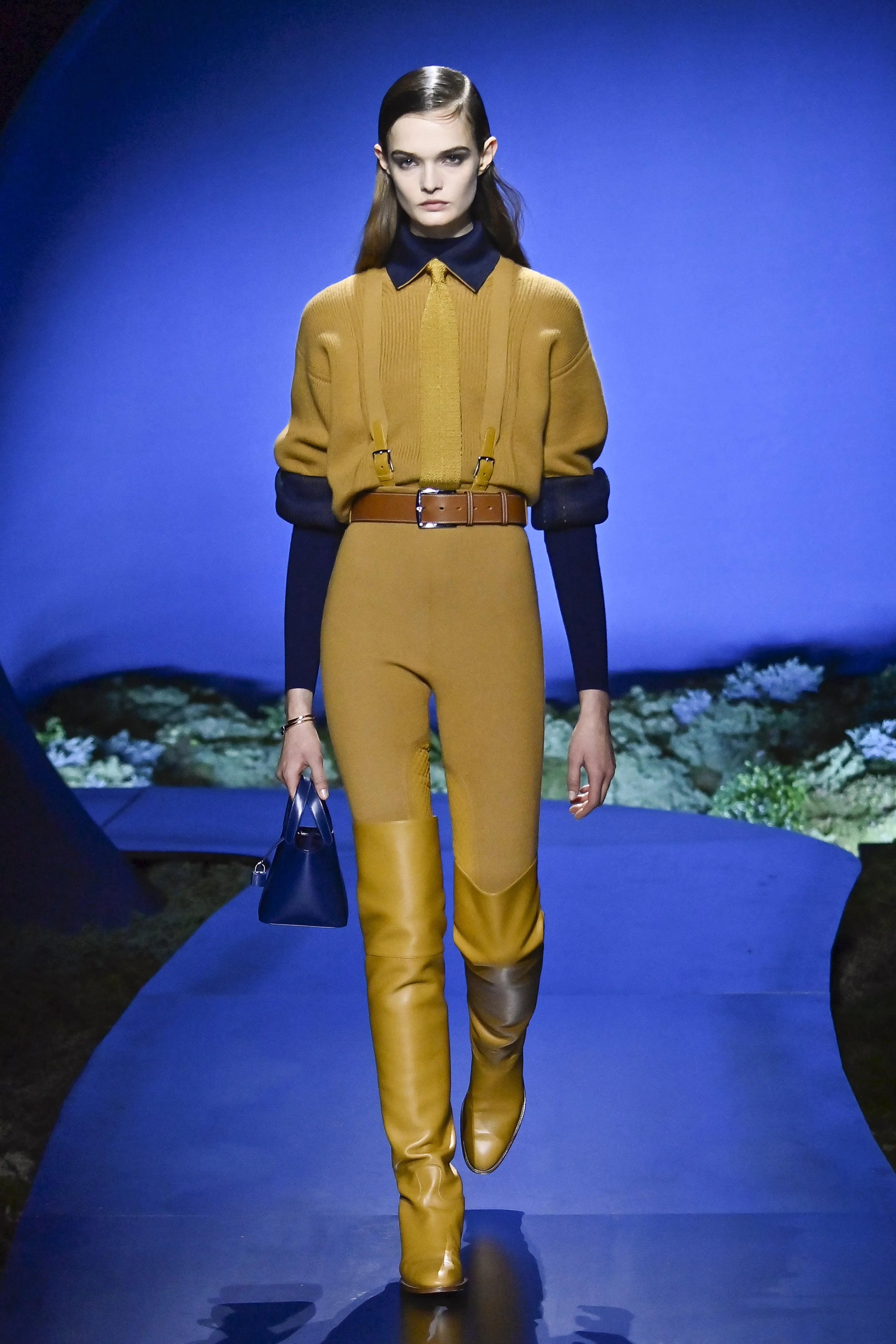 A model walks the runway during the Hermès Ready to Wear Fall/Winter 2026