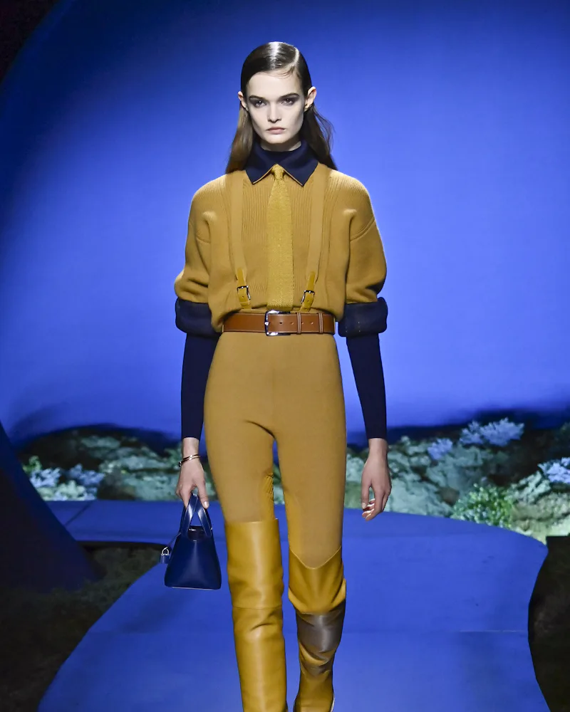 A model walks the runway during the Hermès Ready to Wear Fall/Winter 2026