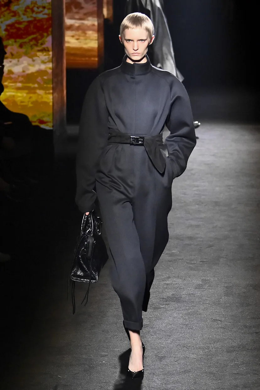A model walks the runway during the Balenciaga Ready to Wear Fall/Winter 2026