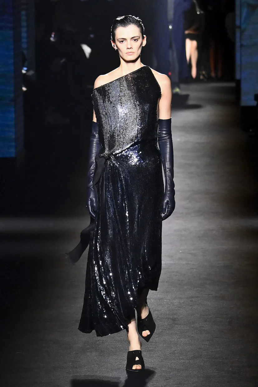 A model walks the runway during the Balenciaga Ready to Wear Fall/Winter 2026