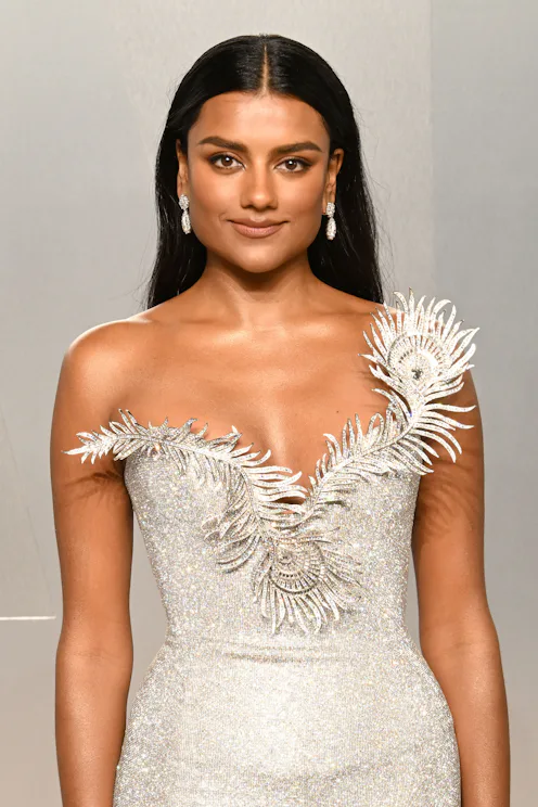 LOS ANGELES, CA - MARCH 15: Simone Ashley attends 2026 Vanity Fair Oscar Party Hosted By Mark Guiduc...