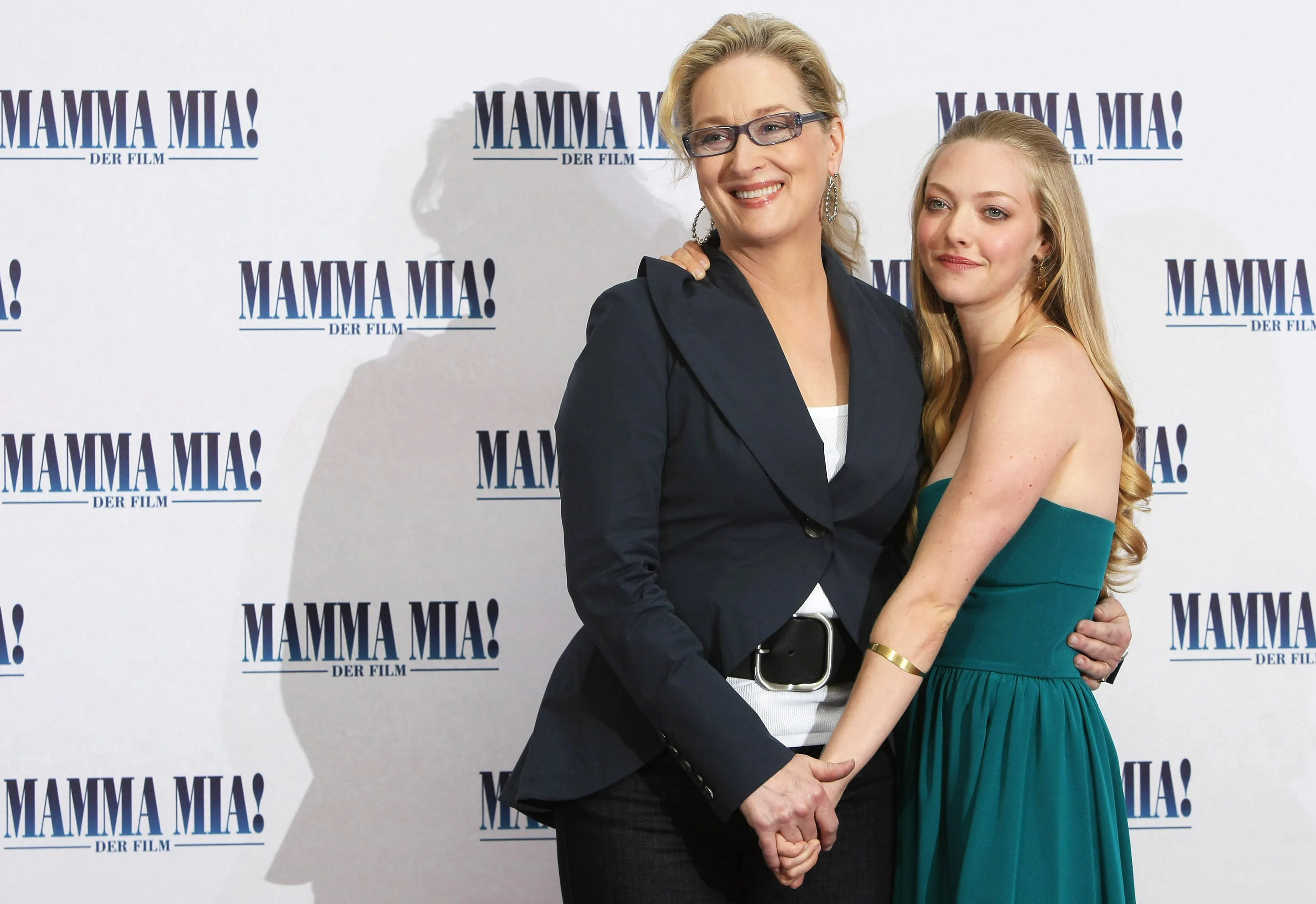 Meryl Streep and Amanda Seyfried attend the photocall for "Mamma Mia! The Movie"