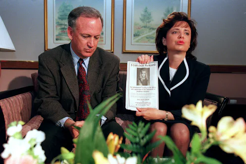 BOULDER, CO - MAY 01: John and Patsy Ramsey, the parents of JonBenet Ramsey, meet with a small sele...