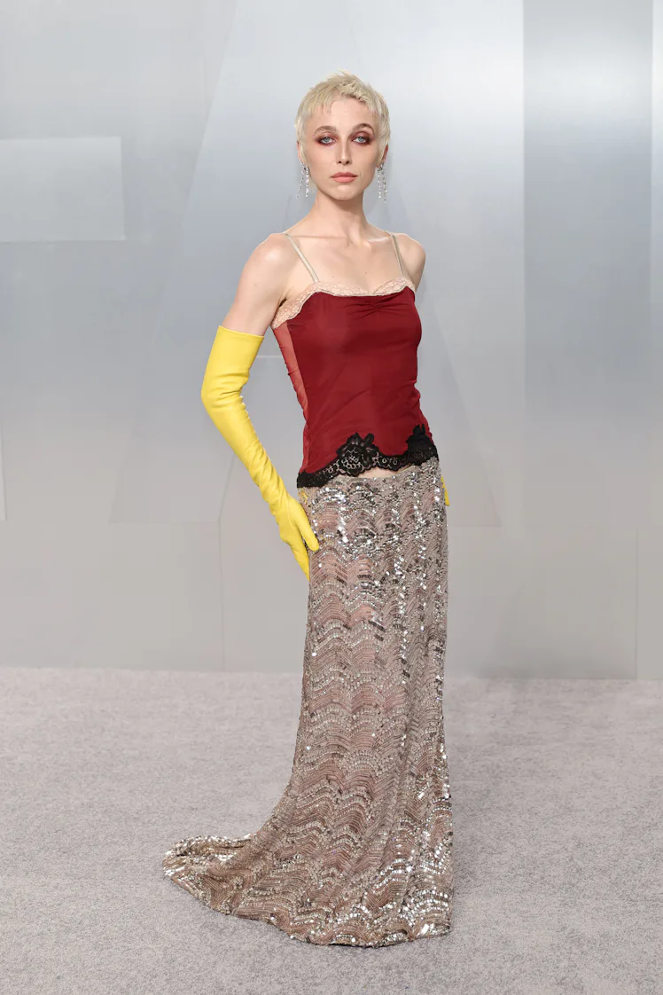 LOS ANGELES, CALIFORNIA - MARCH 15: Emma Chamberlain attends the 2026 Vanity Fair Oscar Party Hosted...