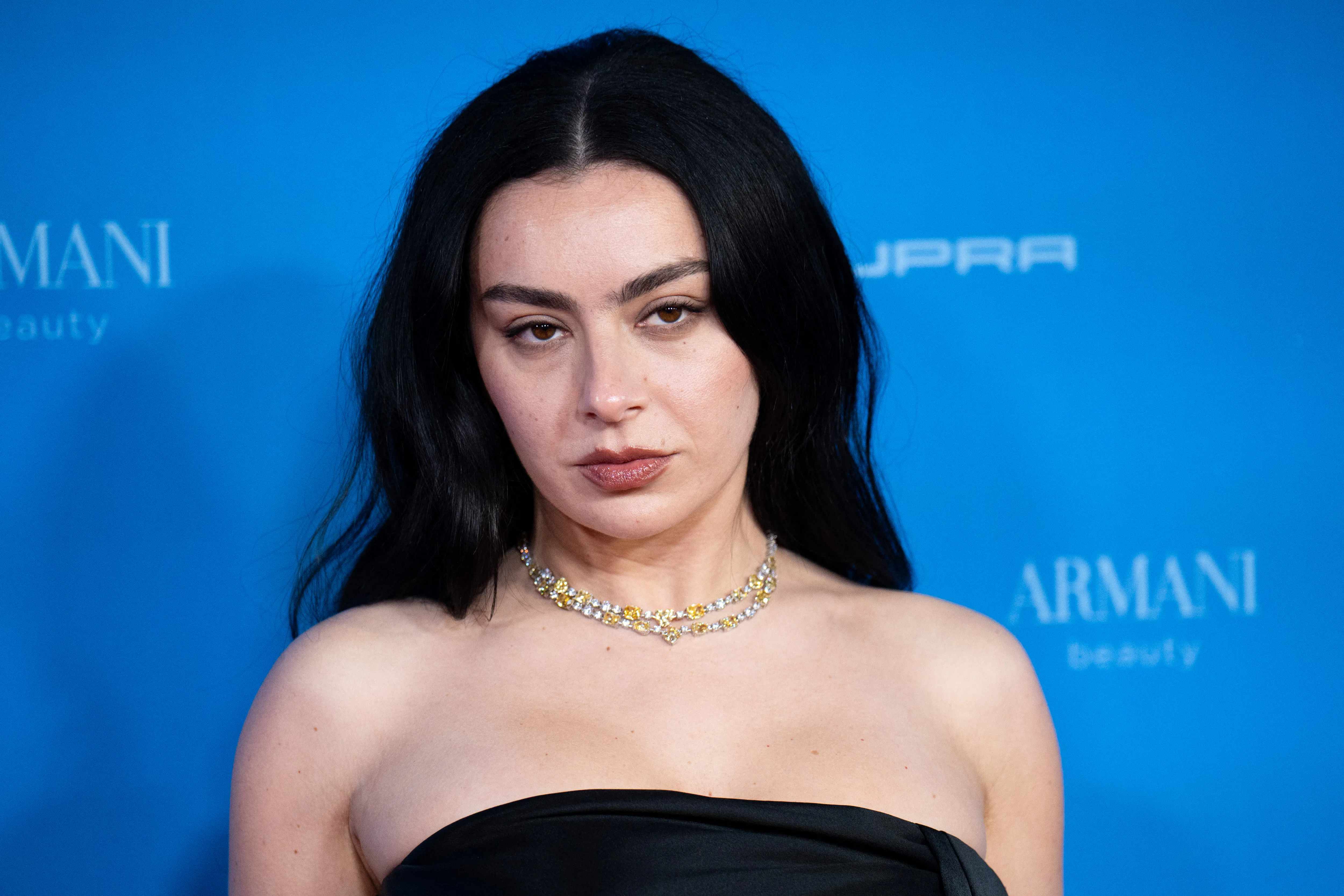 Charli xcx attends the The Moment red carpet during the 76th Berlinale Berlin International Film Fes...