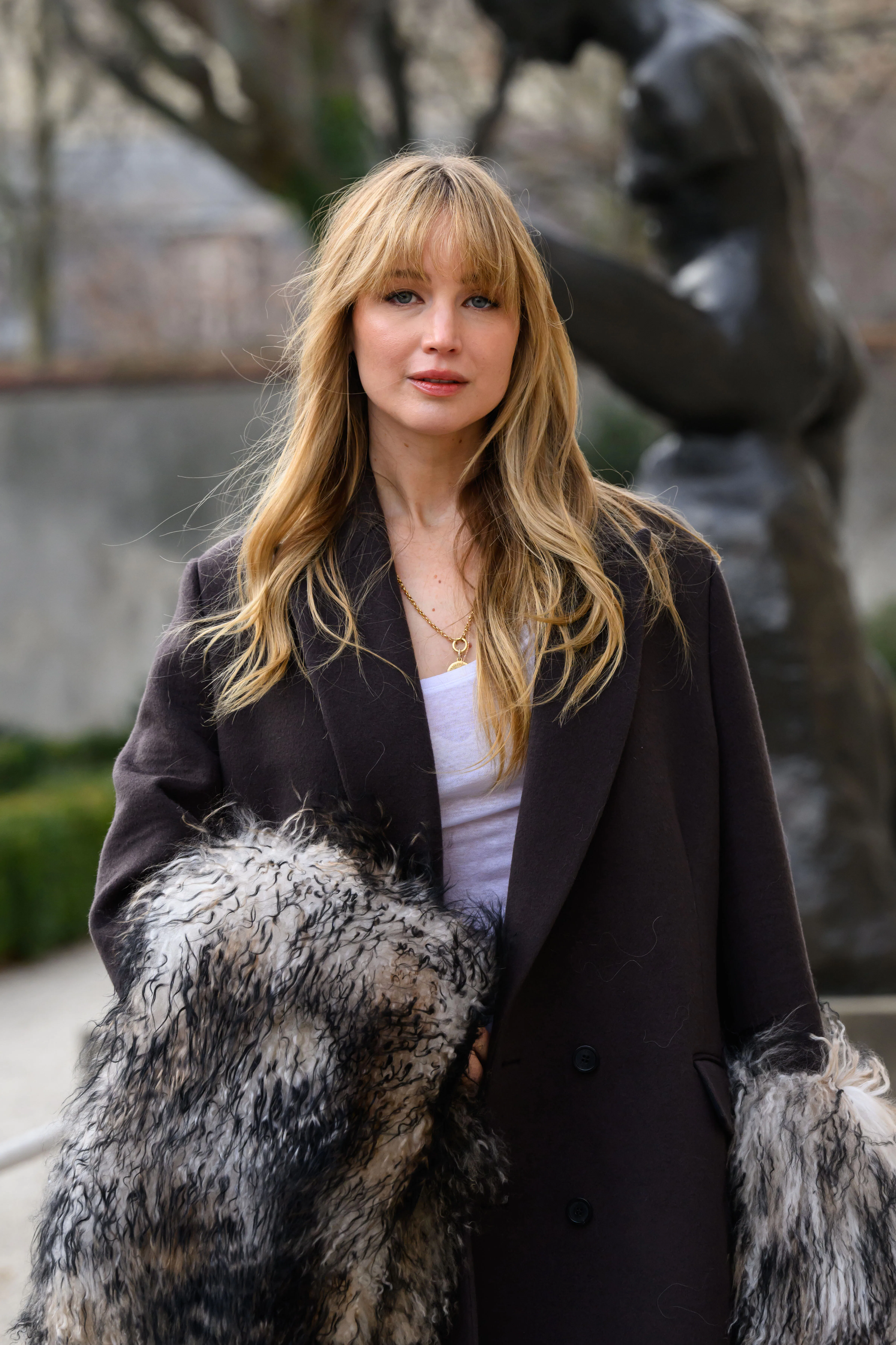 PARIS, FRANCE - JANUARY 26: Jennifer Lawrence wearing Dior at the Christian Dior Haute Couture Week ...
