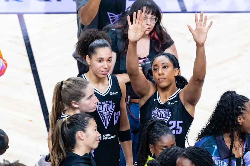 SAN JOSE, CA - SEPTEMBER 17: Golden State Valkyries forward Monique Billings (25) waves to the crowd...