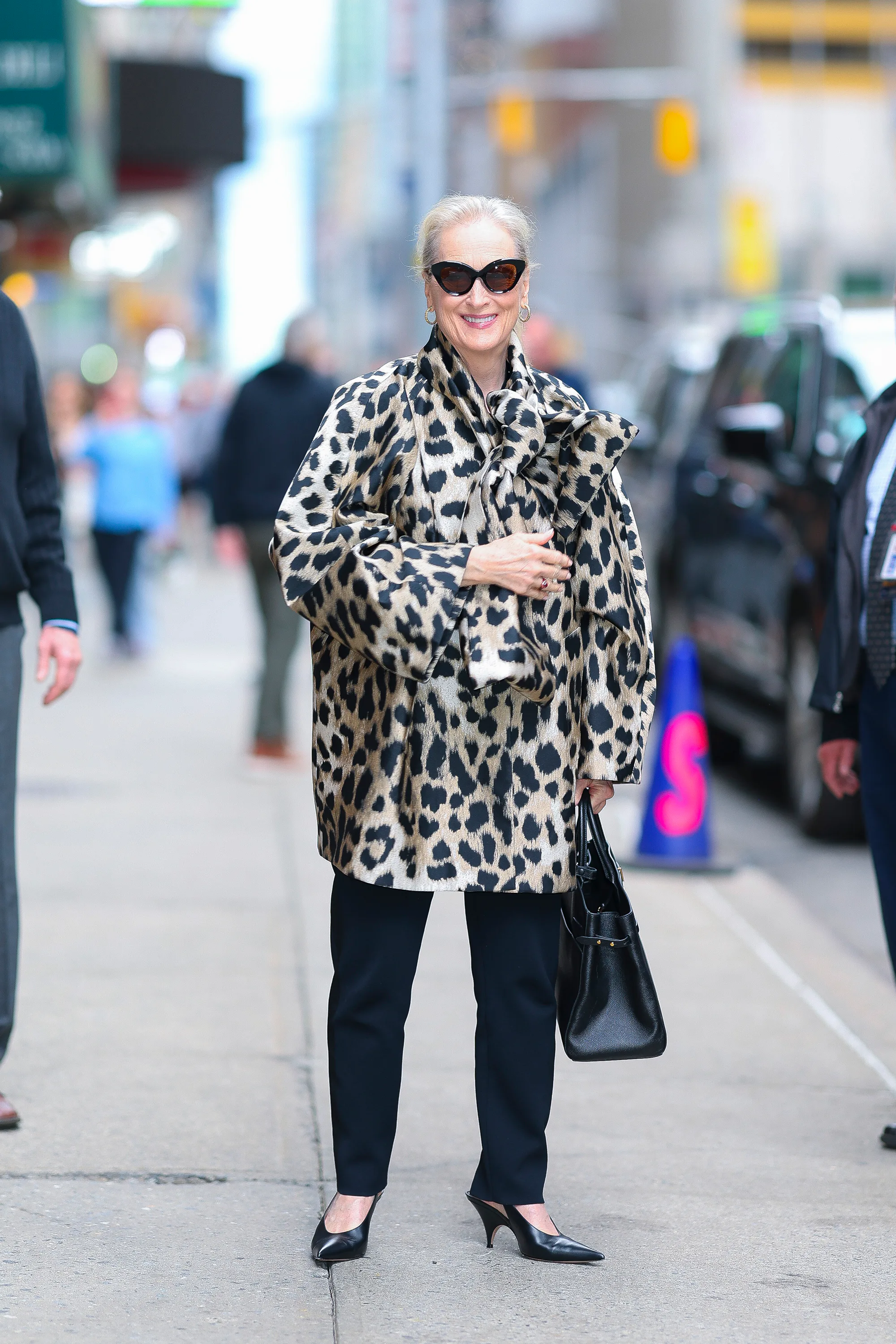 NEW YORK, NEW YORK - APRIL 01: Meryl Streep seen at 'The Late Show With Stephen Colbert' in Midtown ...