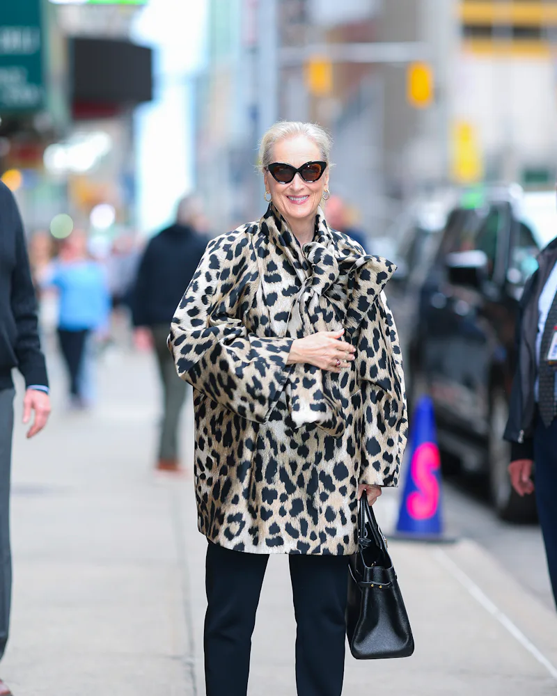 NEW YORK, NEW YORK - APRIL 01: Meryl Streep seen at 'The Late Show With Stephen Colbert' in Midtown ...