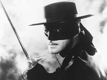 American actor Guy Williams (1924 - 1989) as Don Diego de la Vega/Zorro in the TV series 'Zorro', 19...
