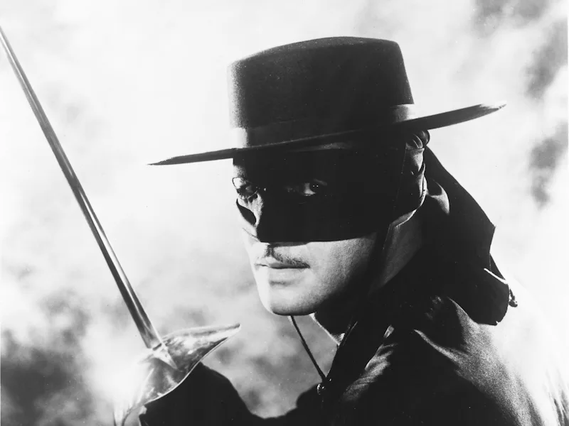 American actor Guy Williams (1924 - 1989) as Don Diego de la Vega/Zorro in the TV series 'Zorro', 19...