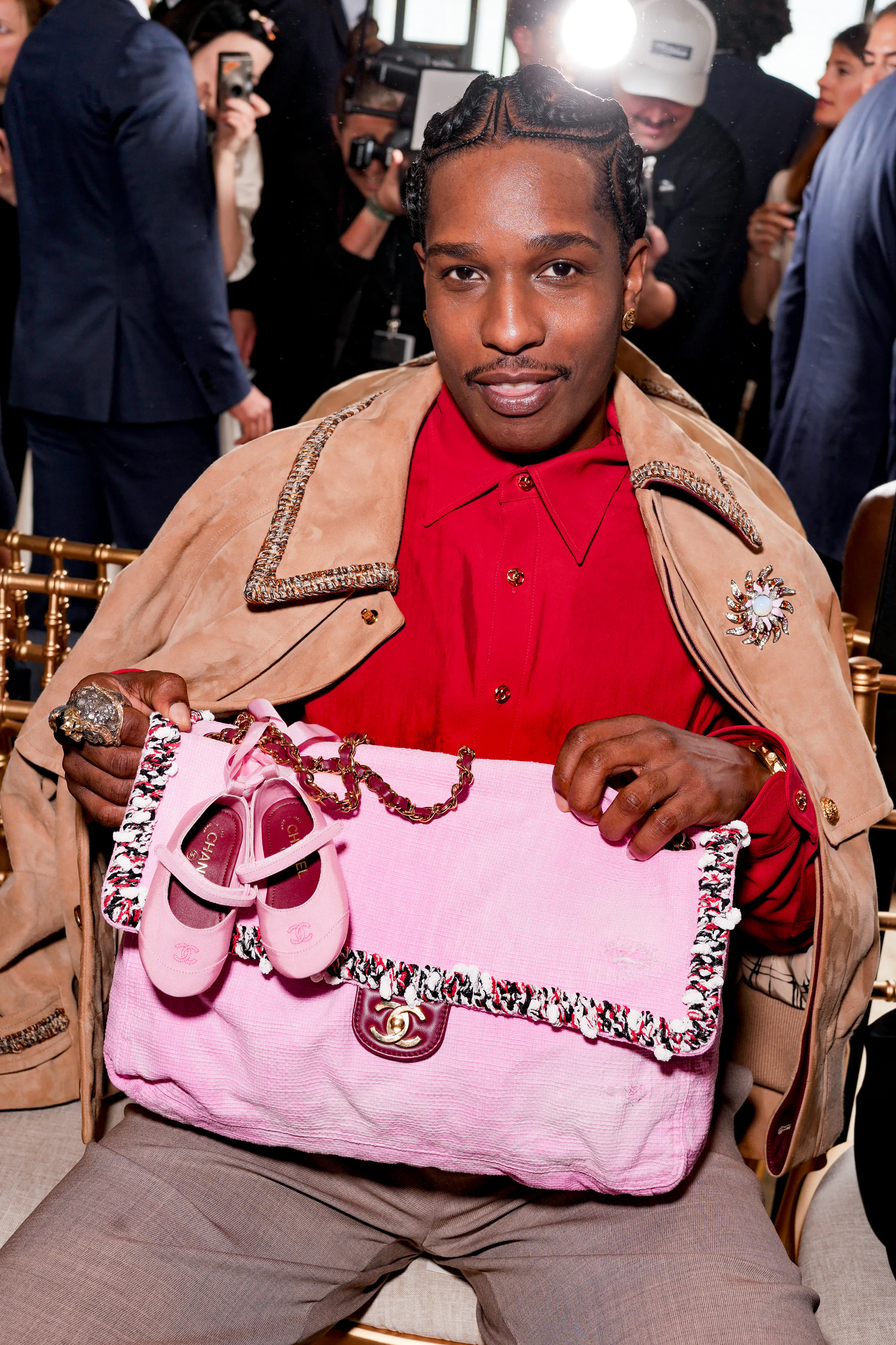 A$AP Rocky at the Chanel Cruise Show 2026 on April 28, 2026 in Biarritz, France. (Photo by Swan Gall...