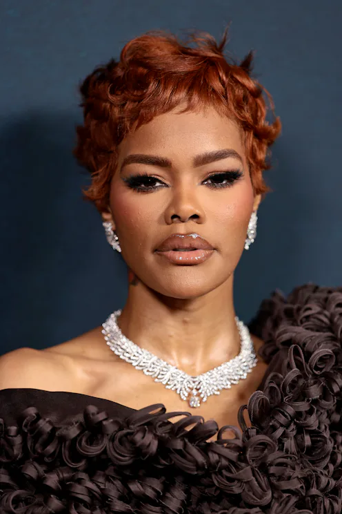 Teyana Taylor with a fiery red pixie cut