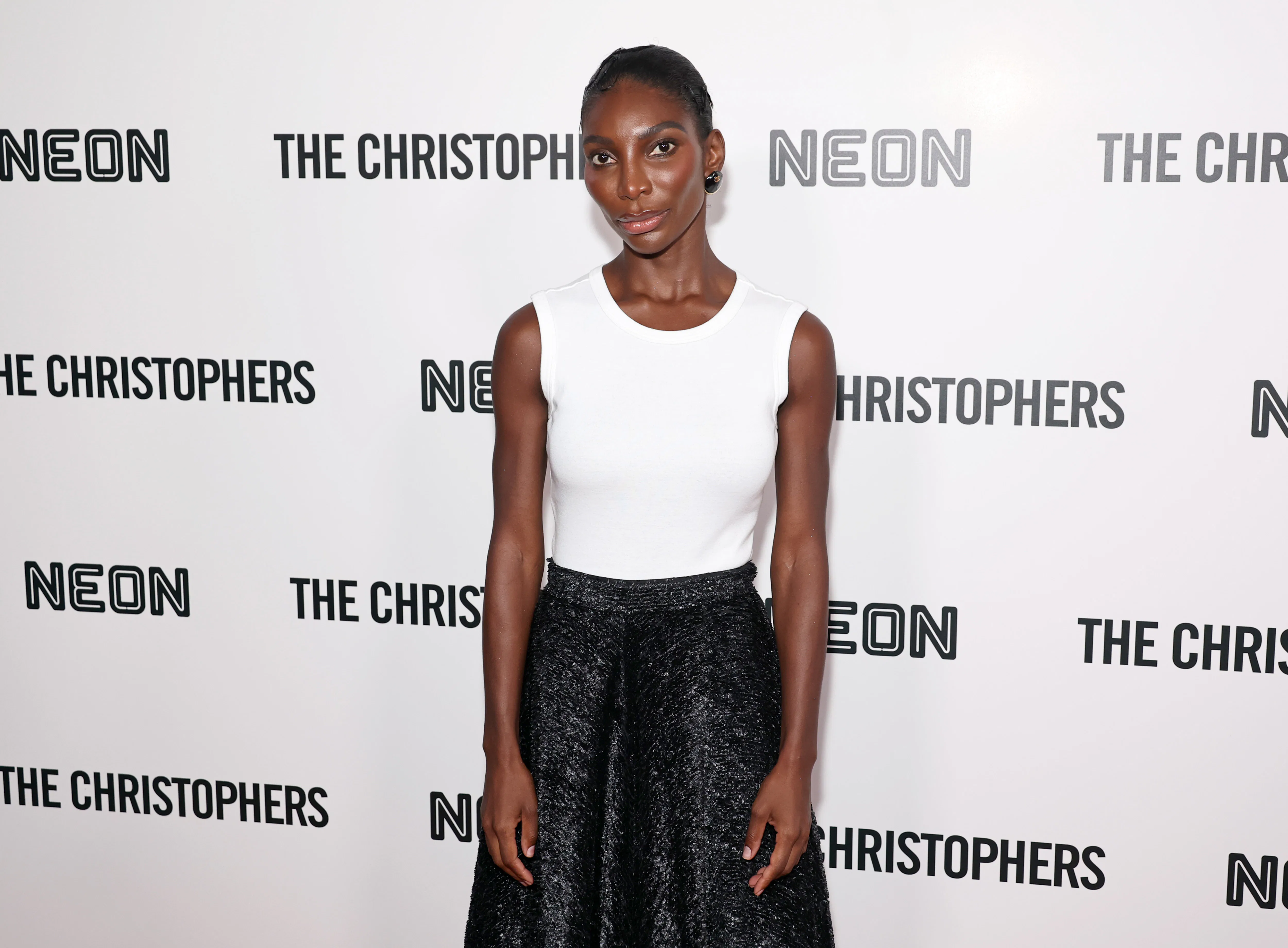 NEW YORK, NEW YORK - APRIL 08: Michaela Coel attends "The Christophers" New York Premiere at Metrogr...