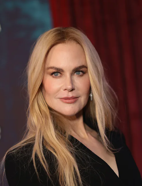 Nicole Kidman with long hair, in a headshot
