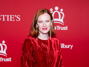 NEW YORK, NEW YORK - APRIL 29: Karen Elson attends the King's Trust 5th annual gala at Christie's on...