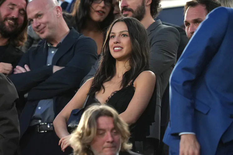 BARCELONA, SPAIN - MAY 10: American Singer Olivia Rodrigo looks on prior to the LaLiga EA Sports mat...