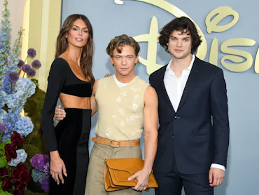 Kaia Gerber, Igby Rigney and Homer James Jigme Gere of "The Shards" at Disney 2026 Upfront Red Carpe...
