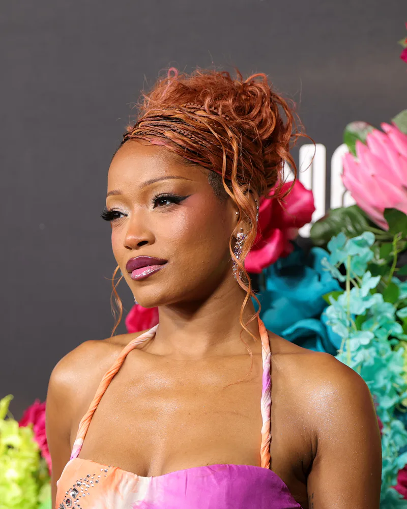 Keke Palmer with a braided updo at her film premiere