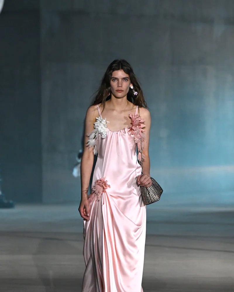 A model walks the runway at the Dior 2027 Cruise Collection Show held at LACMA