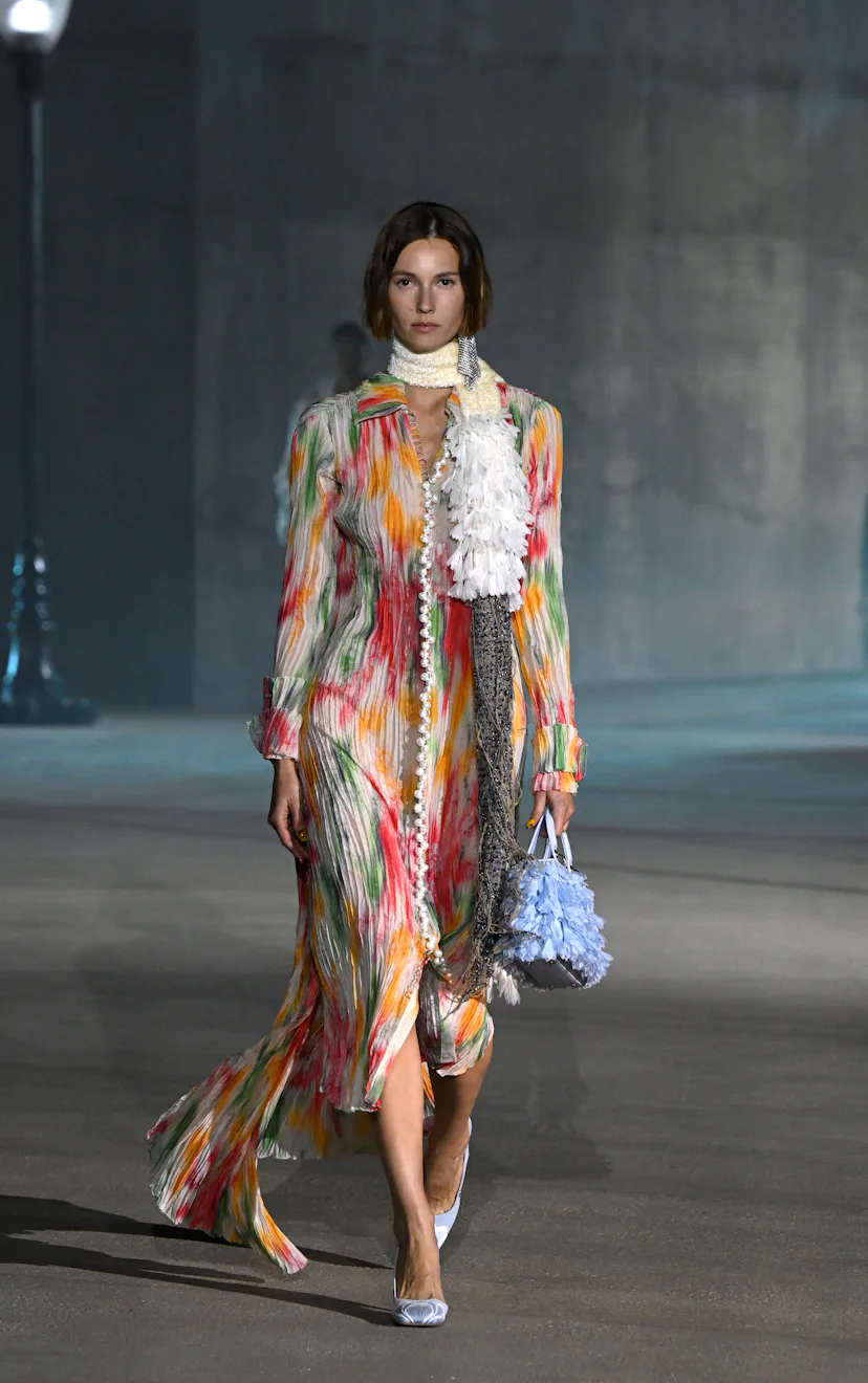 A model walks the runway at the Dior 2027 Cruise Collection Show