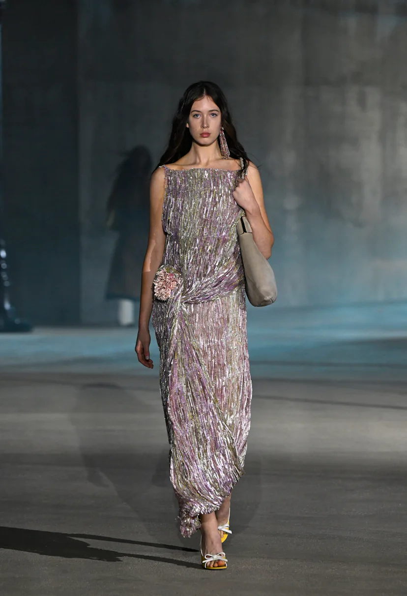 A model walks the runway at the Dior 2027 Cruise Collection Show