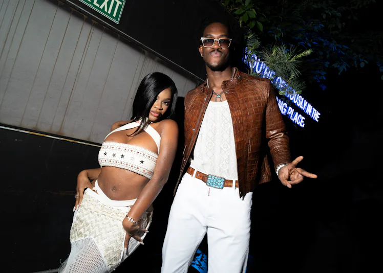 JT and Wisdom Kaye at Off-White 10x10 Dinner held at Public Records on May 14, 2026 in New York, New...