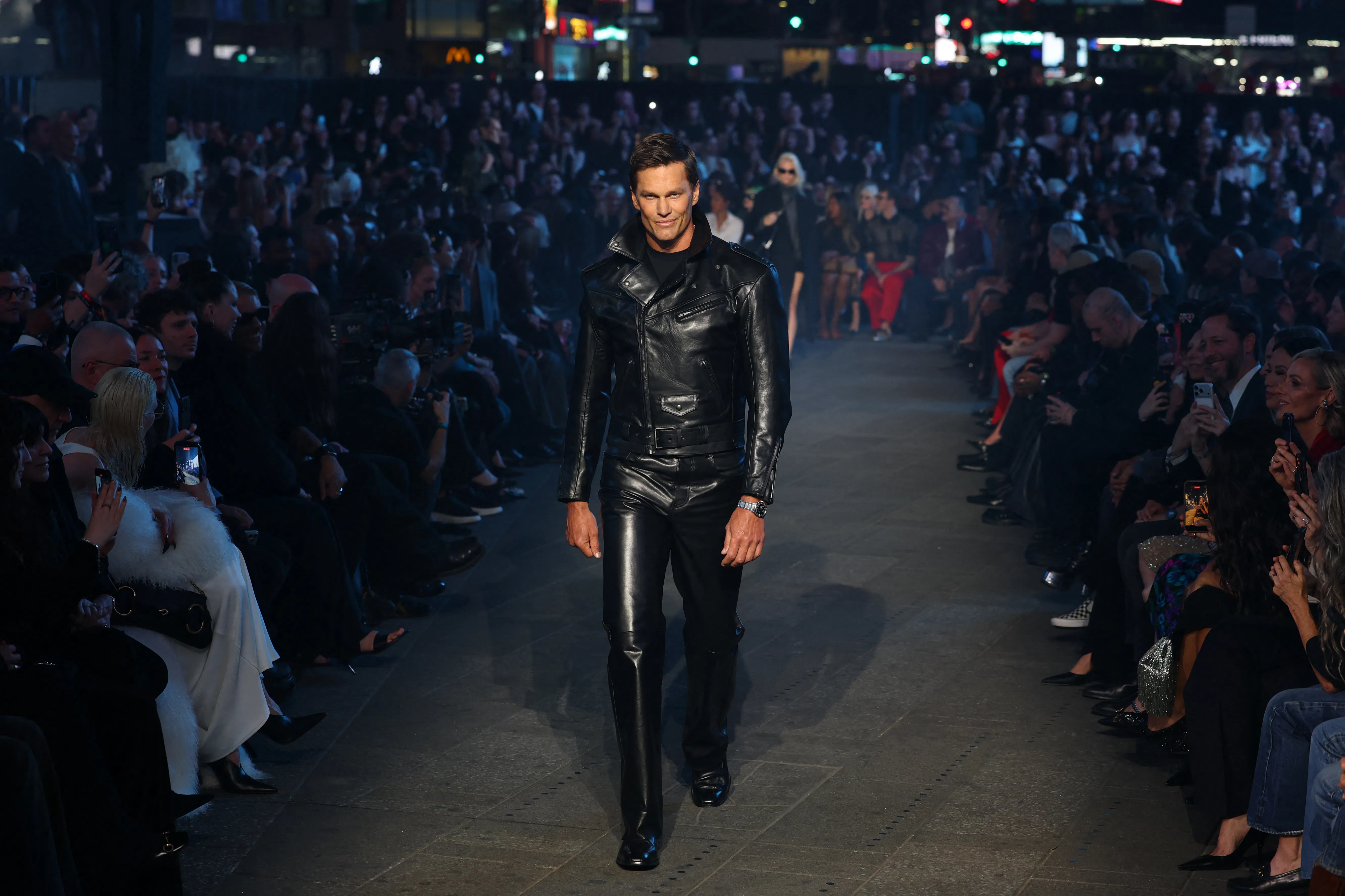 US former football player Tom Brady walks the runway during the Gucci Cruise 2027 