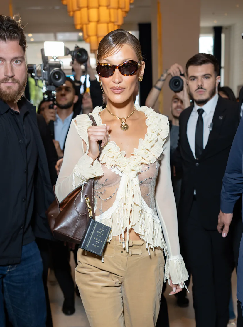 CANNES, FRANCE - MAY 18: Bella Hadid is seen at the Hotel Martinez during the 79th annual Cannes Fil...